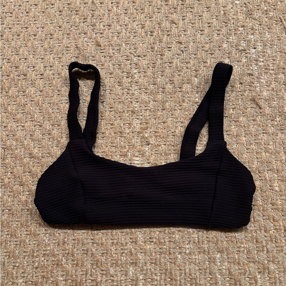 L*Space Black Ribbed Bikini Top